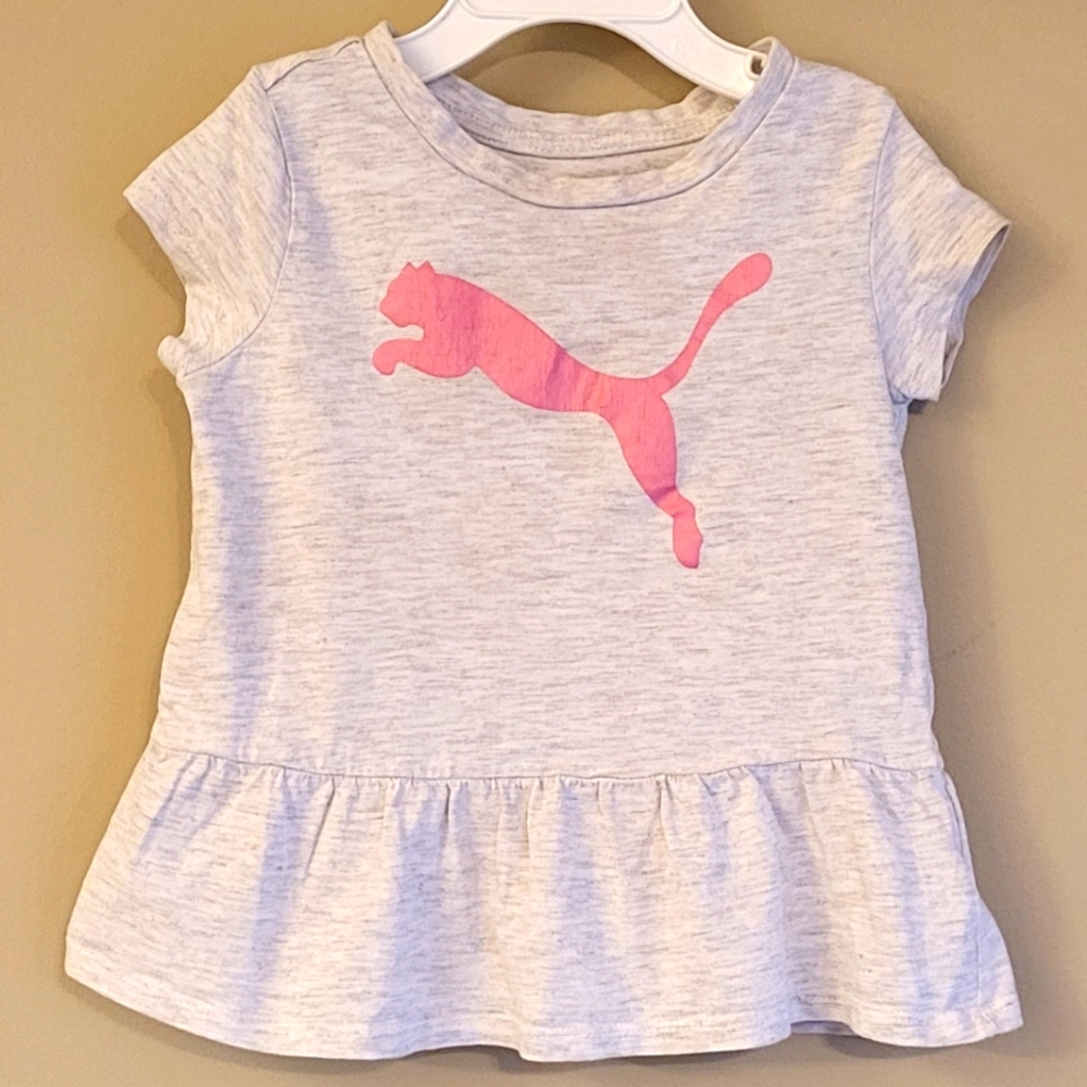 Puma light grey peplum style top